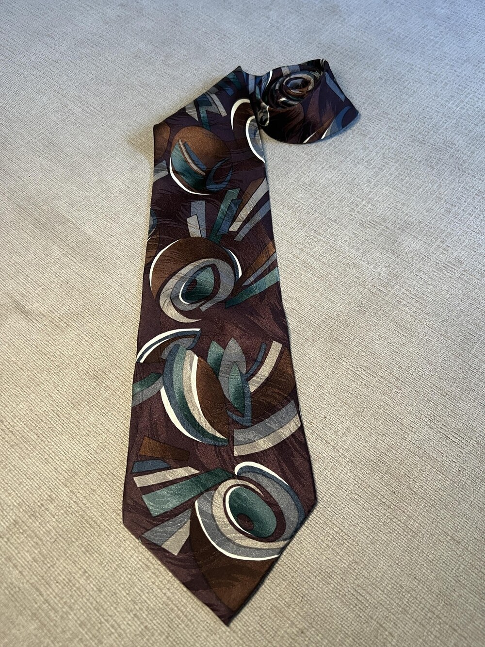 Vintage Chez Roffe New York Tie Mens Abstract Geometric Silk Made in USA 90s